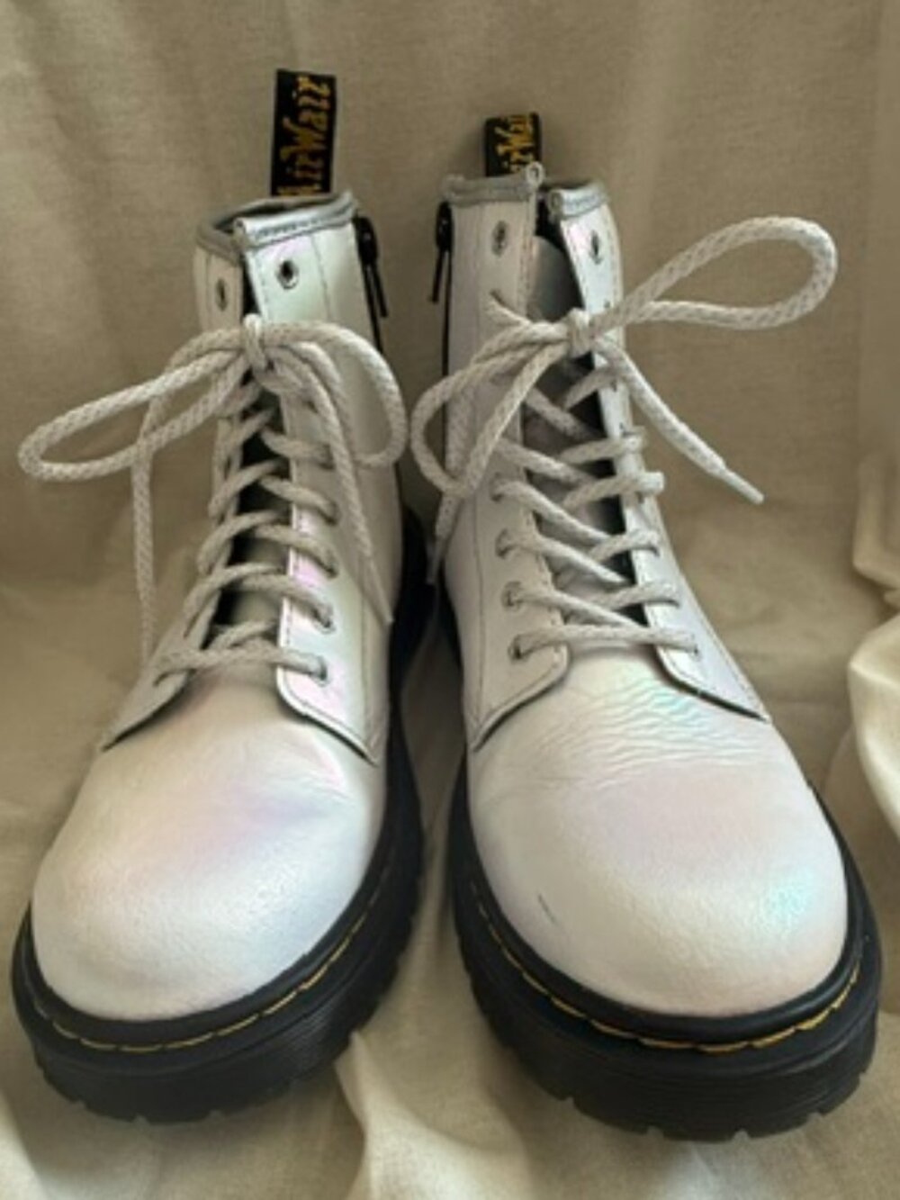 Dr. Martens 1460 Pearl/Iridescent Lace-Up Combat Boots Women (Size 5)